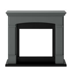 Dark gray floor fireplace