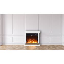 White Floor Fireplace