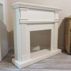 Moldura Para Lareira Em Branco Creme 