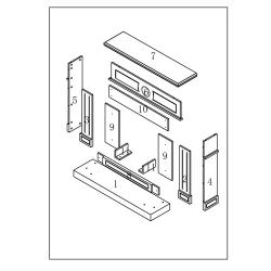 Cornice Grigia Caminetto Elettrico