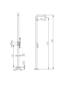 White Stainless Steel Outdoor Shower