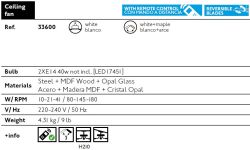 Ventilador De Techo Con Luz Feroe