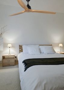 Fan With Wooden Blades Without Light