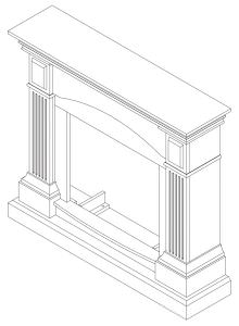 Black wood cladding for fireplace
