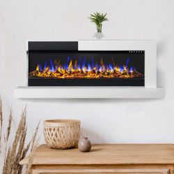 Chimenea elctrica de pared blanca