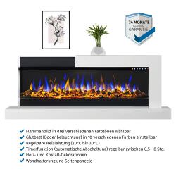 Chimenea elctrica de pared blanca