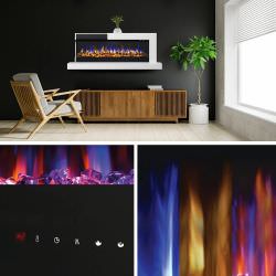 Chimenea elctrica de pared blanca