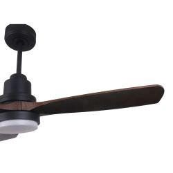 Fan light and blades in black wood