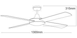 Ventilador de techo sin luz Lifes