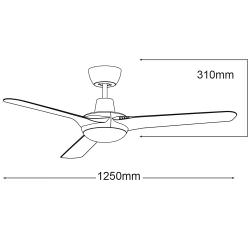 Ceiling Fan Black ABS