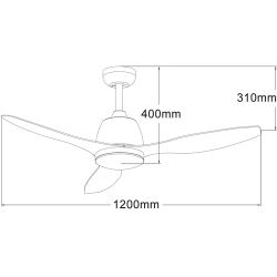 Ventilateur en bois avec lumire LED