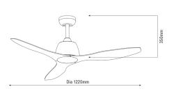 Ventilateur sans lumire Blanc