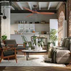 Ventilatore color legno senza luce
