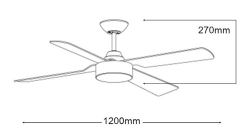 Ventilador de techo blanco sin luz