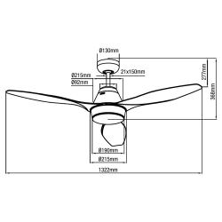 Weier Ventilator mit dimmbarem Licht