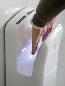 Secador de manos eléctrico con pala de a