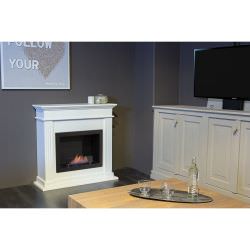 Biofireplace with wooden frame