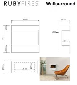 Frame for Wall Fireplace White MDF wood