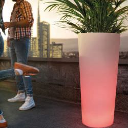 Leuchtende Runde Vase Aus Polyethylen
