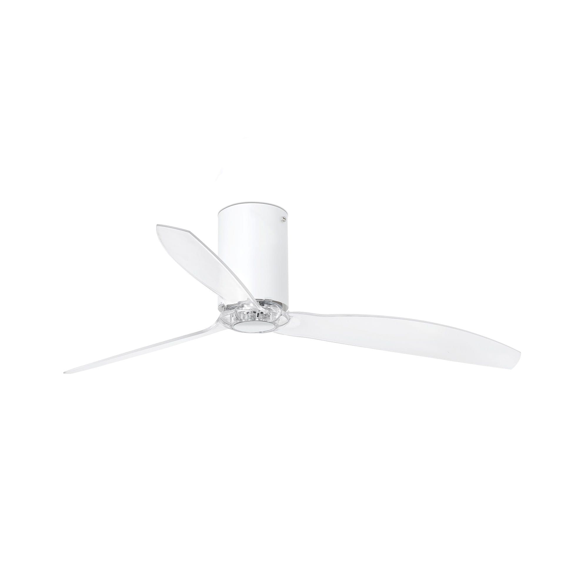 Matt White Ceiling Fan With Transparent Blades