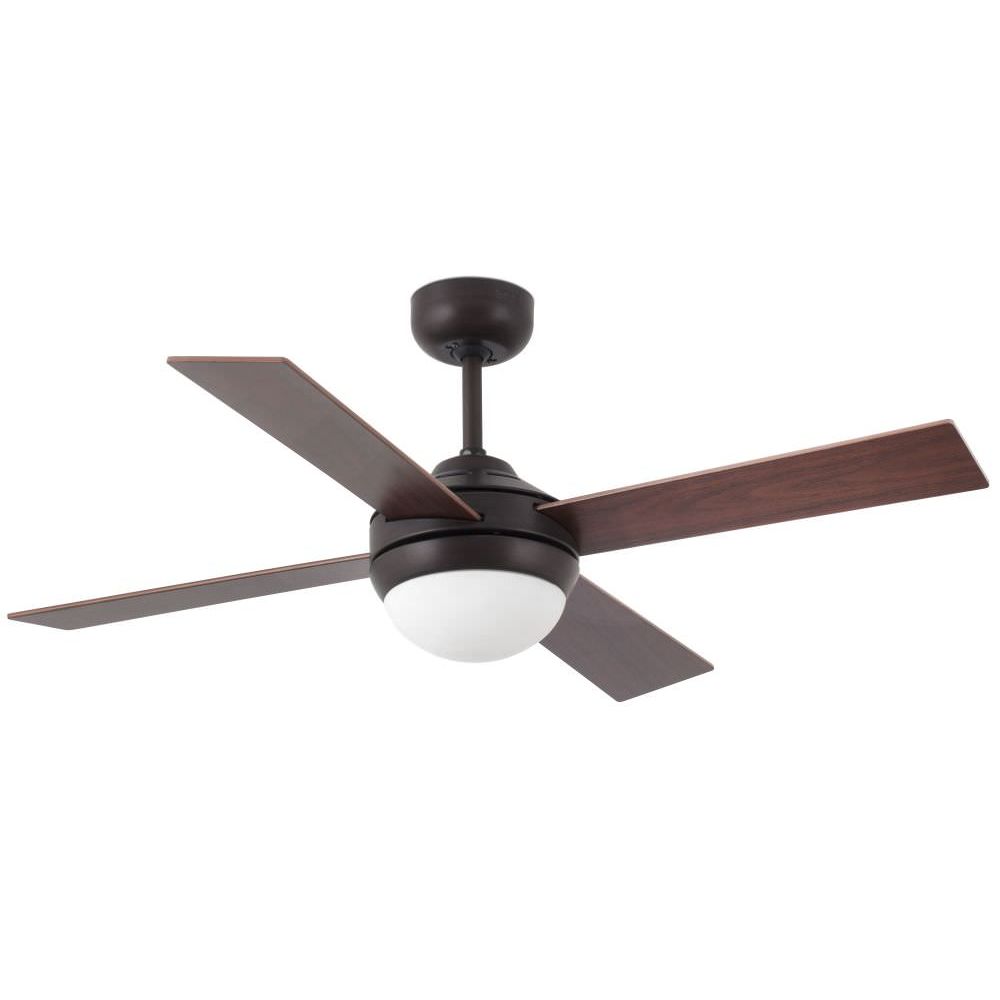 Mini Icaria Rust Brown 4 Blades Ceiling Fan For Small Rooms