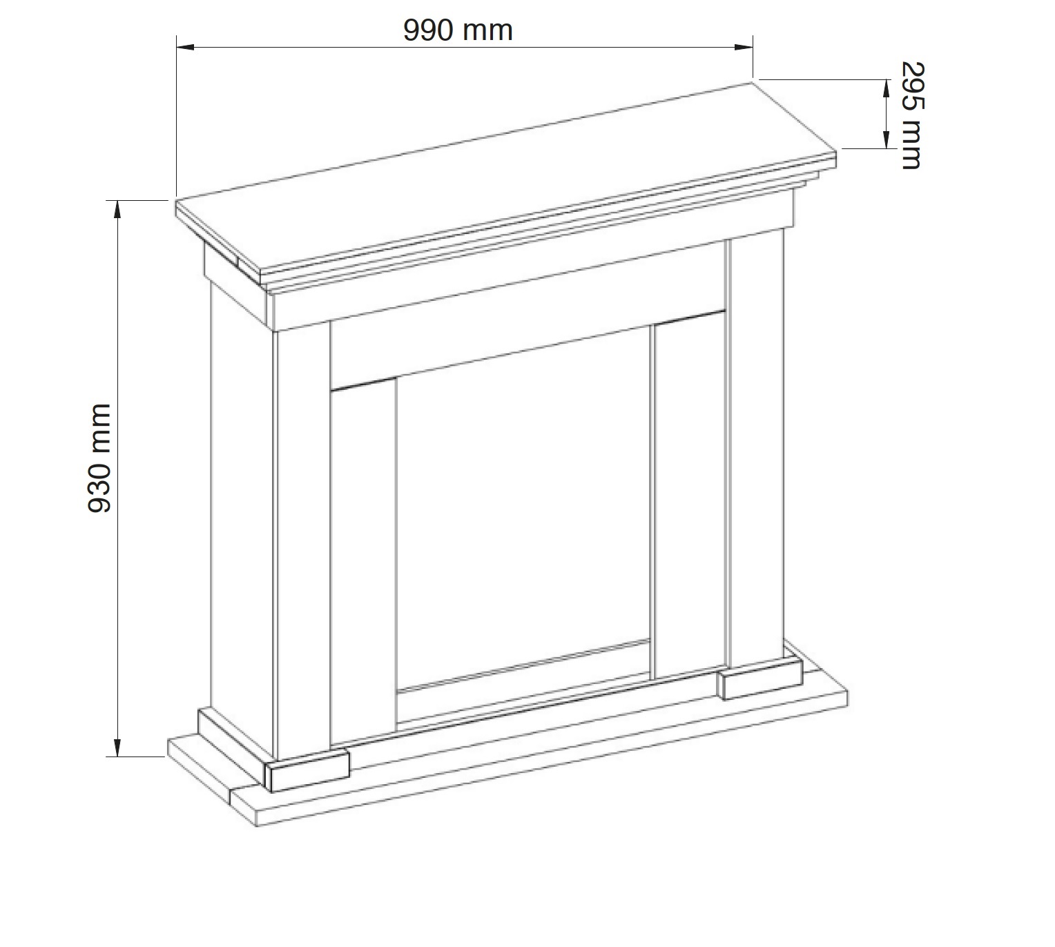 Cornice per camino Calgary in MDF Bianco