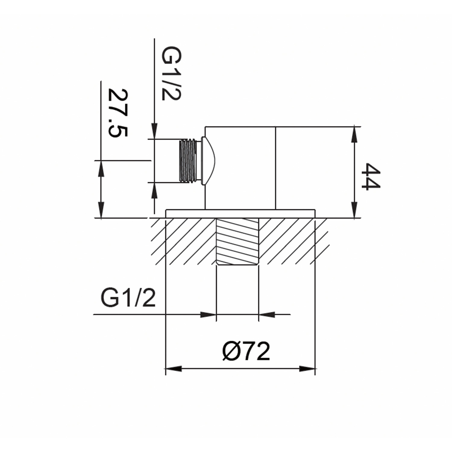 Conector flexível de parede para vaso sanitário