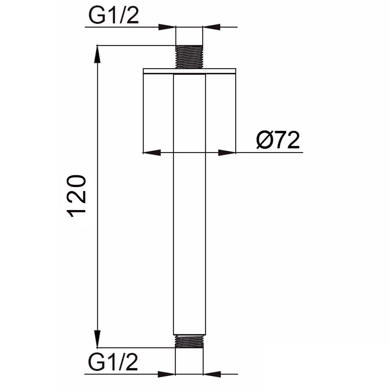 Short Ceiling Mount Shower Arm