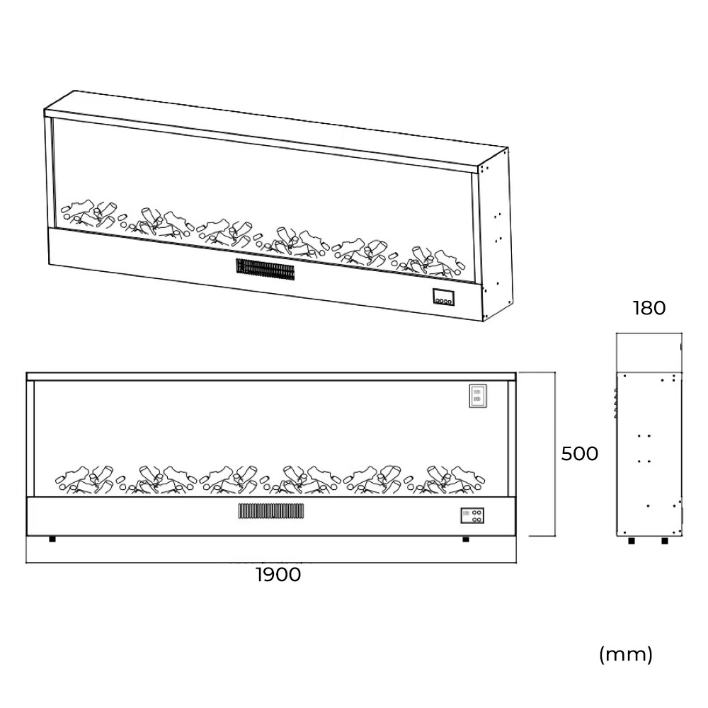 Builtin electric fireplace Stomboli