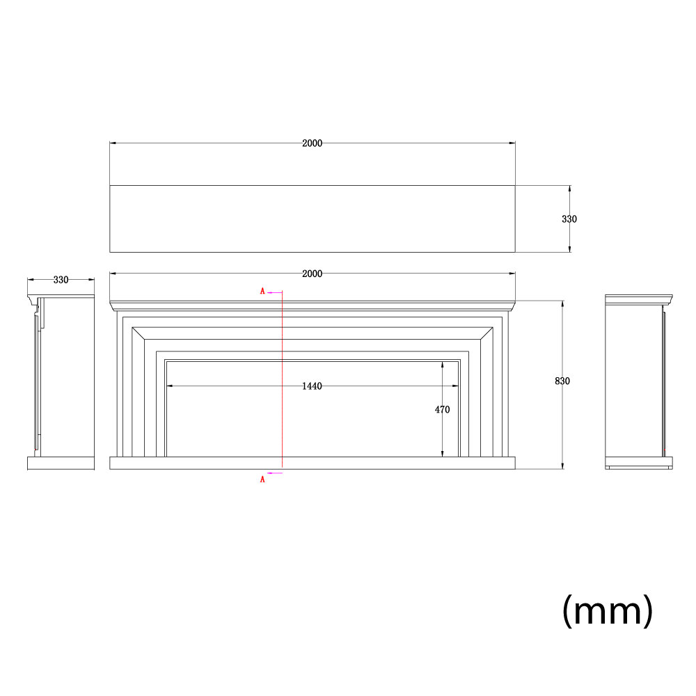 White Representative Fireplace