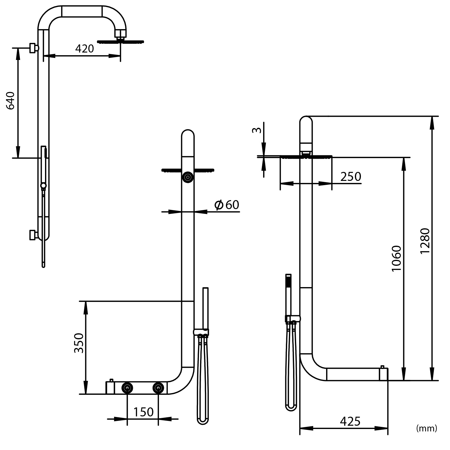 Stainless Steel Outdoor Wall Shower