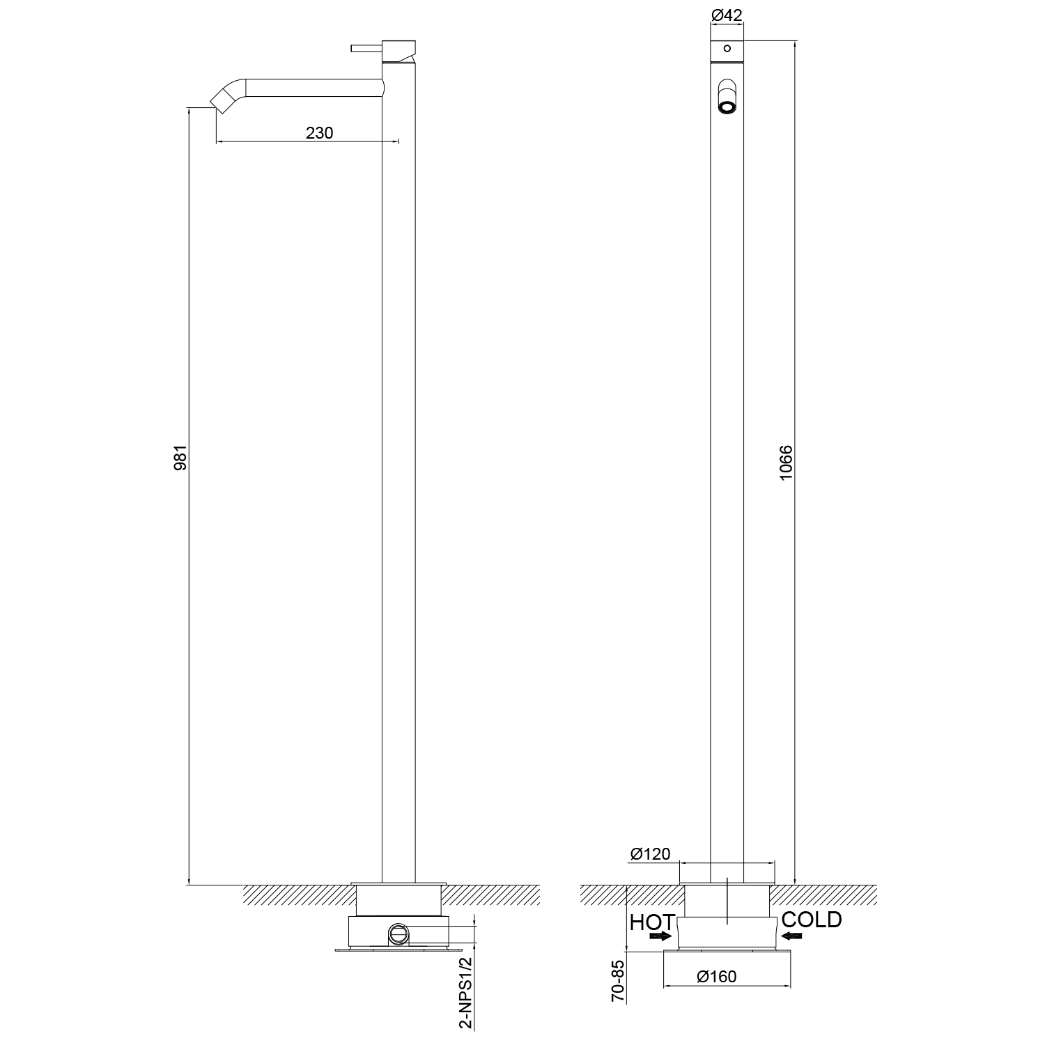 Minidoccia Slim Per Lavandino e Vasche