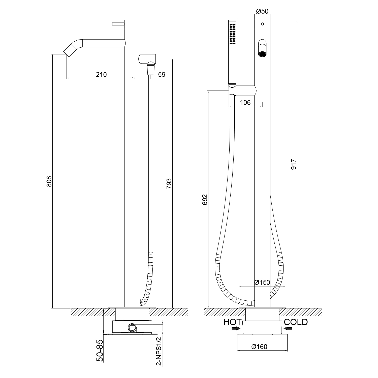 Minidoccia Inox Per Lavandino e Vasche