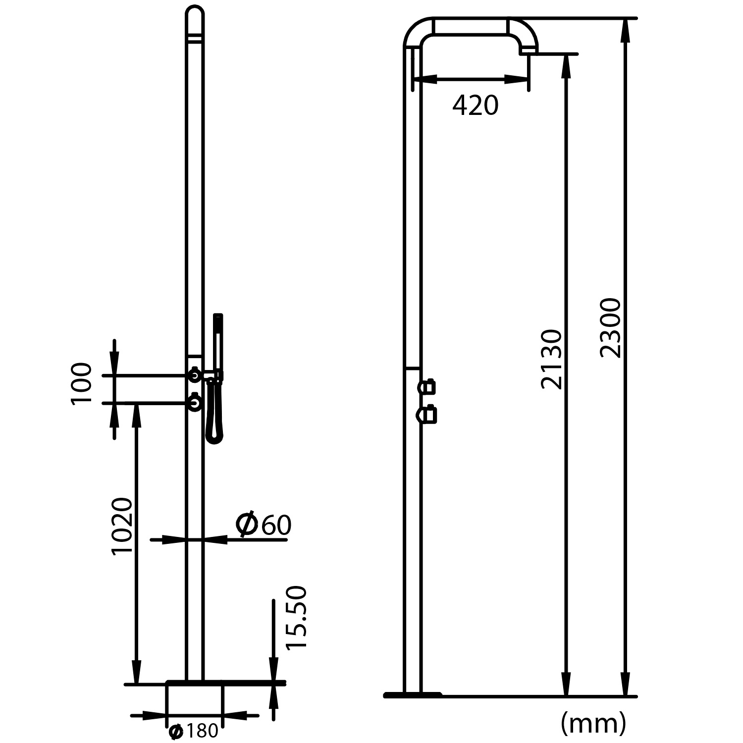 Steel Garden Shower With Hand Shower