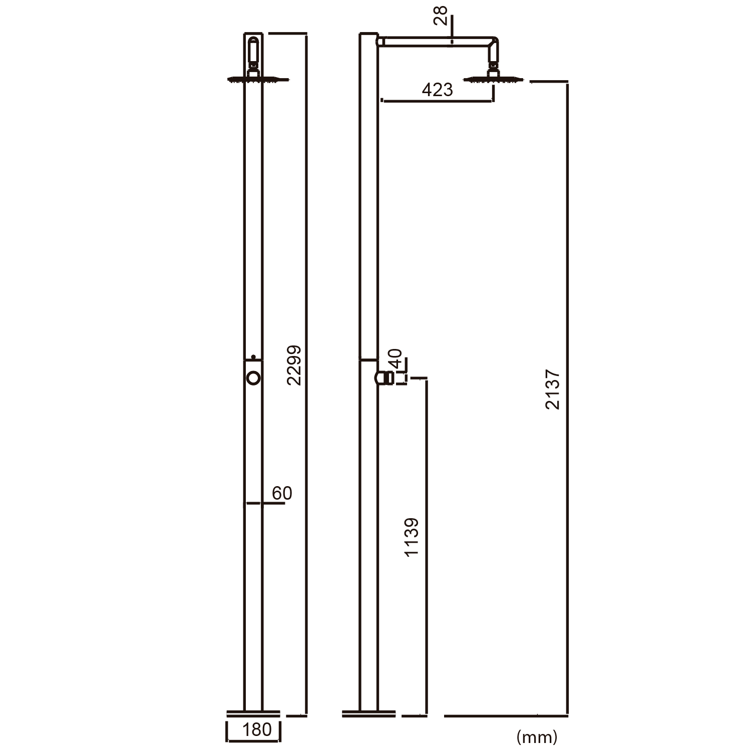 Columna De Ducha Exterior De Acero Inoxidable