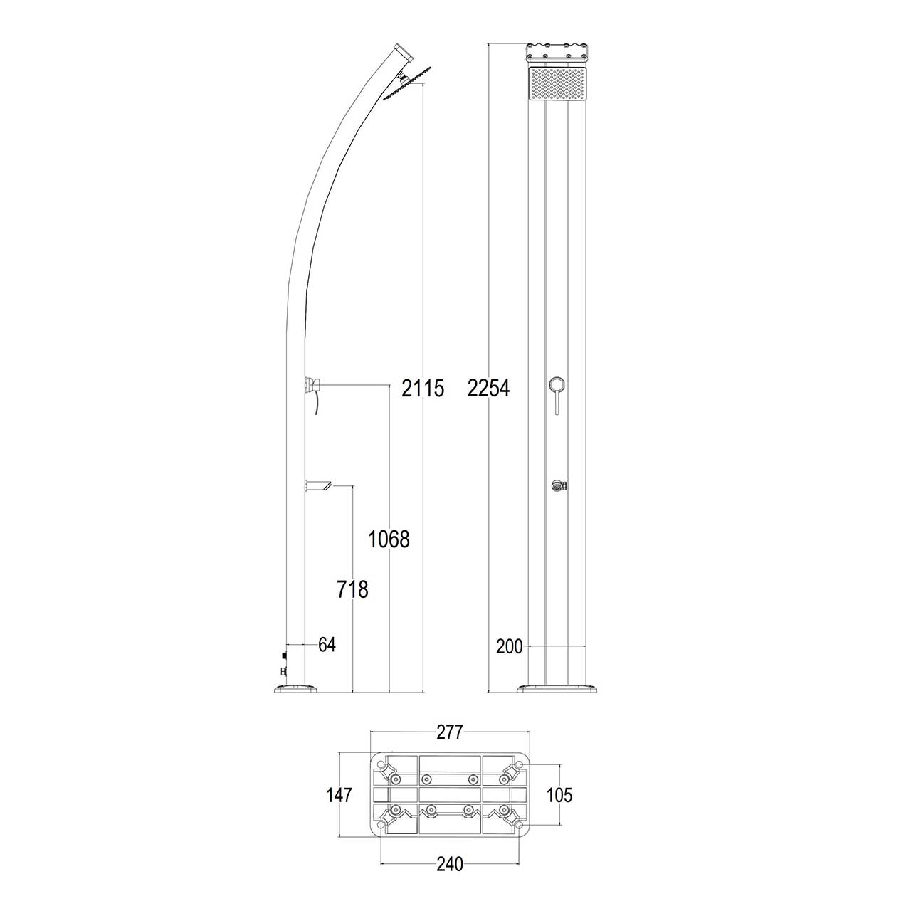 Solar Shower For Outdoor Swimming Pool