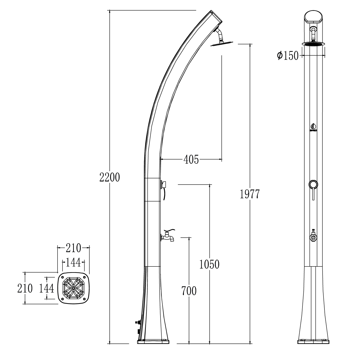 Douche Verte De Jardin Sined Sole 