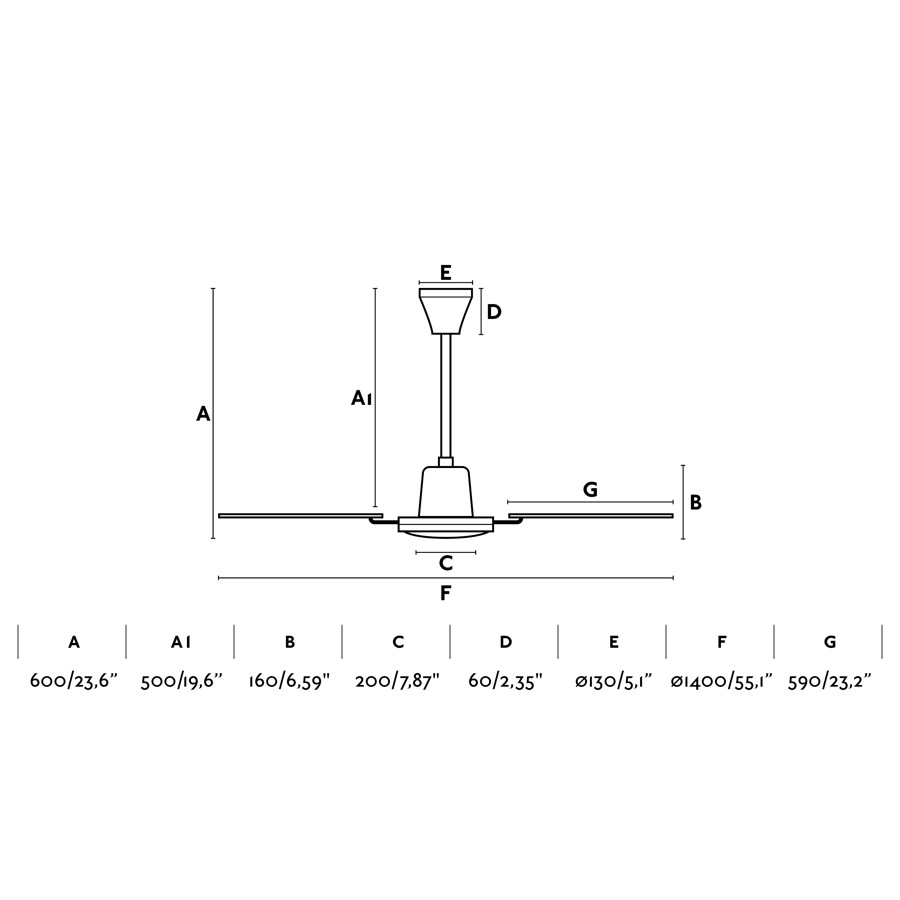 Ceiling Fan Without Light Malvinas Brown