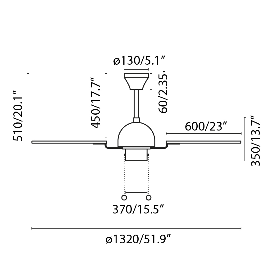 Fan Cuba Brass Without Light