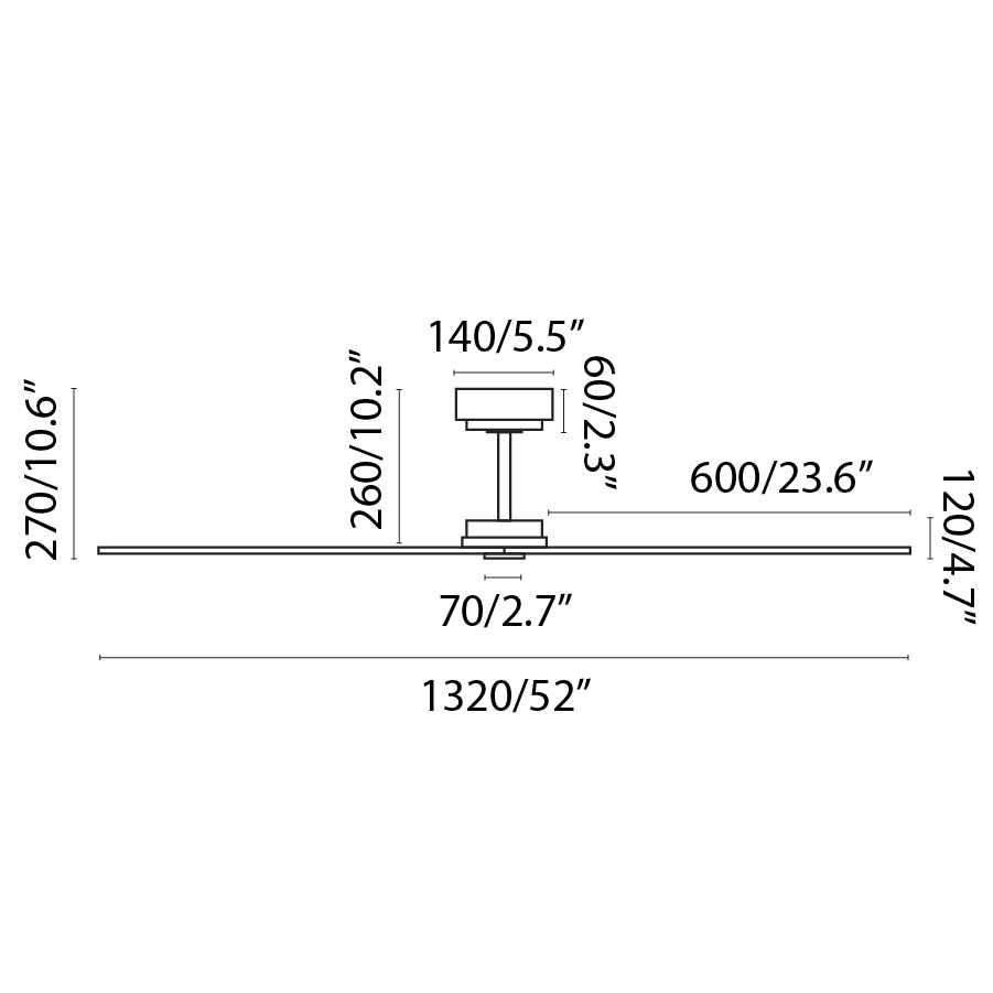 Ventilatore Soffitto 3 Pale Milos Nero