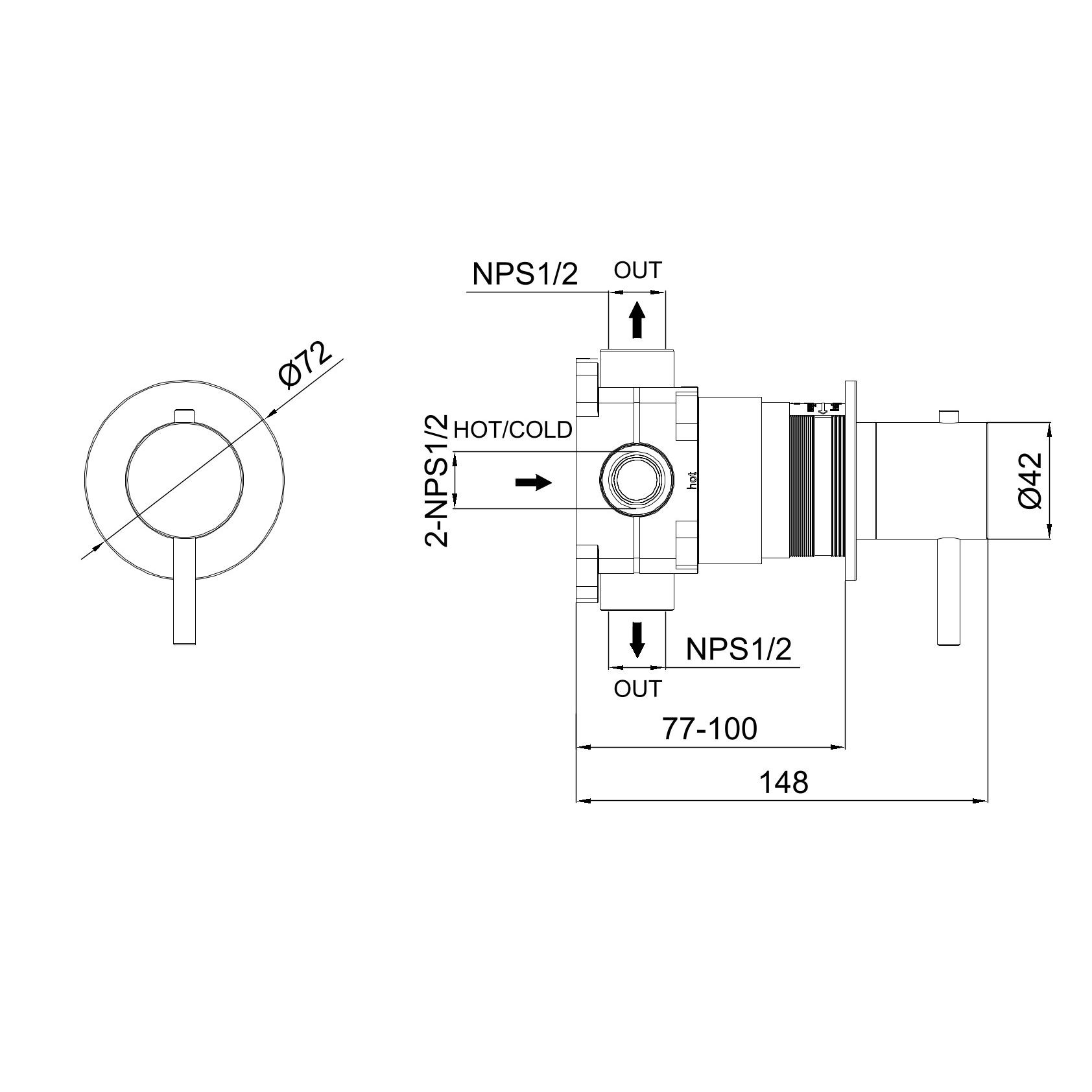 Miscelatore Da Muro In Acciaio Inox 316l