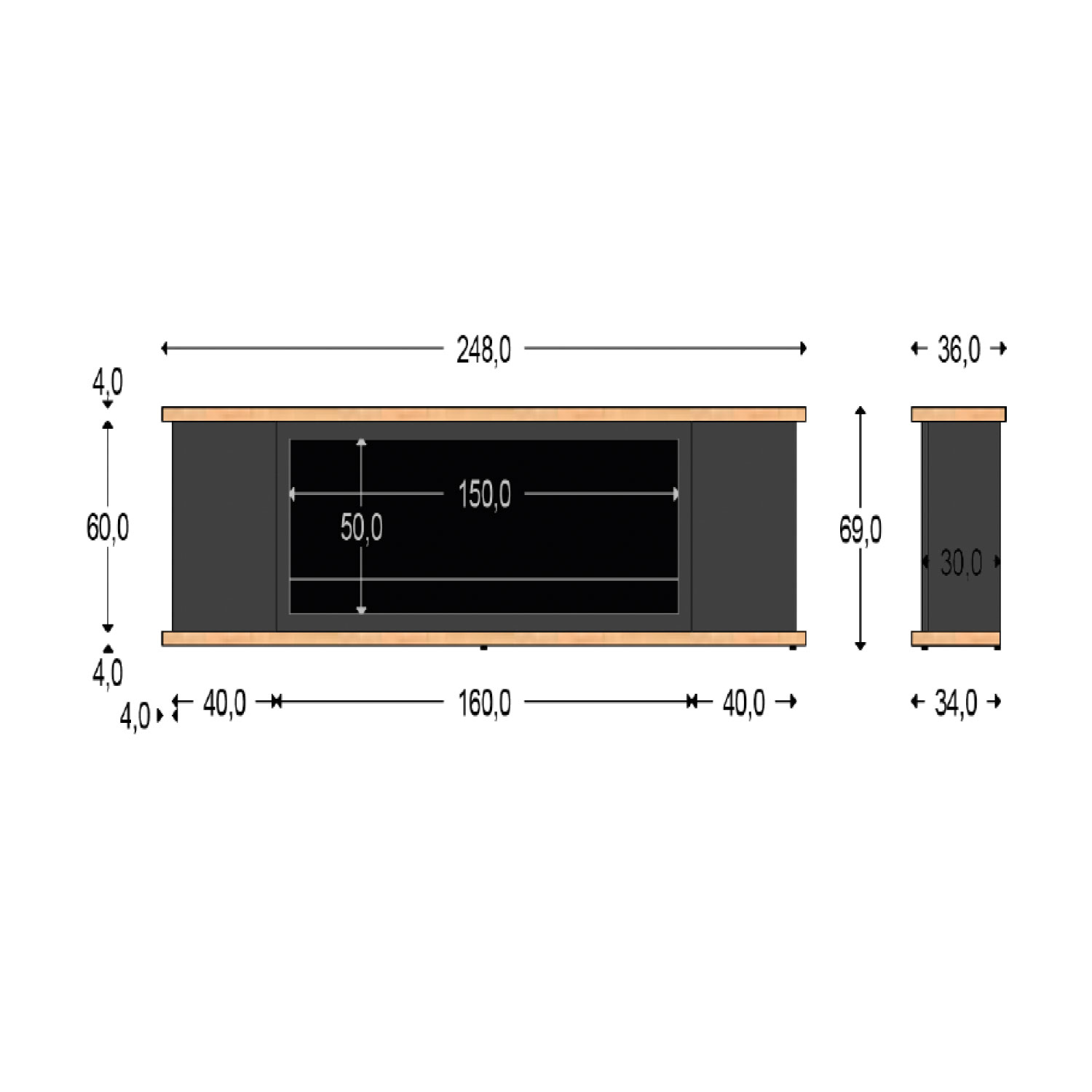 Base In Legno Per Camino Marrone