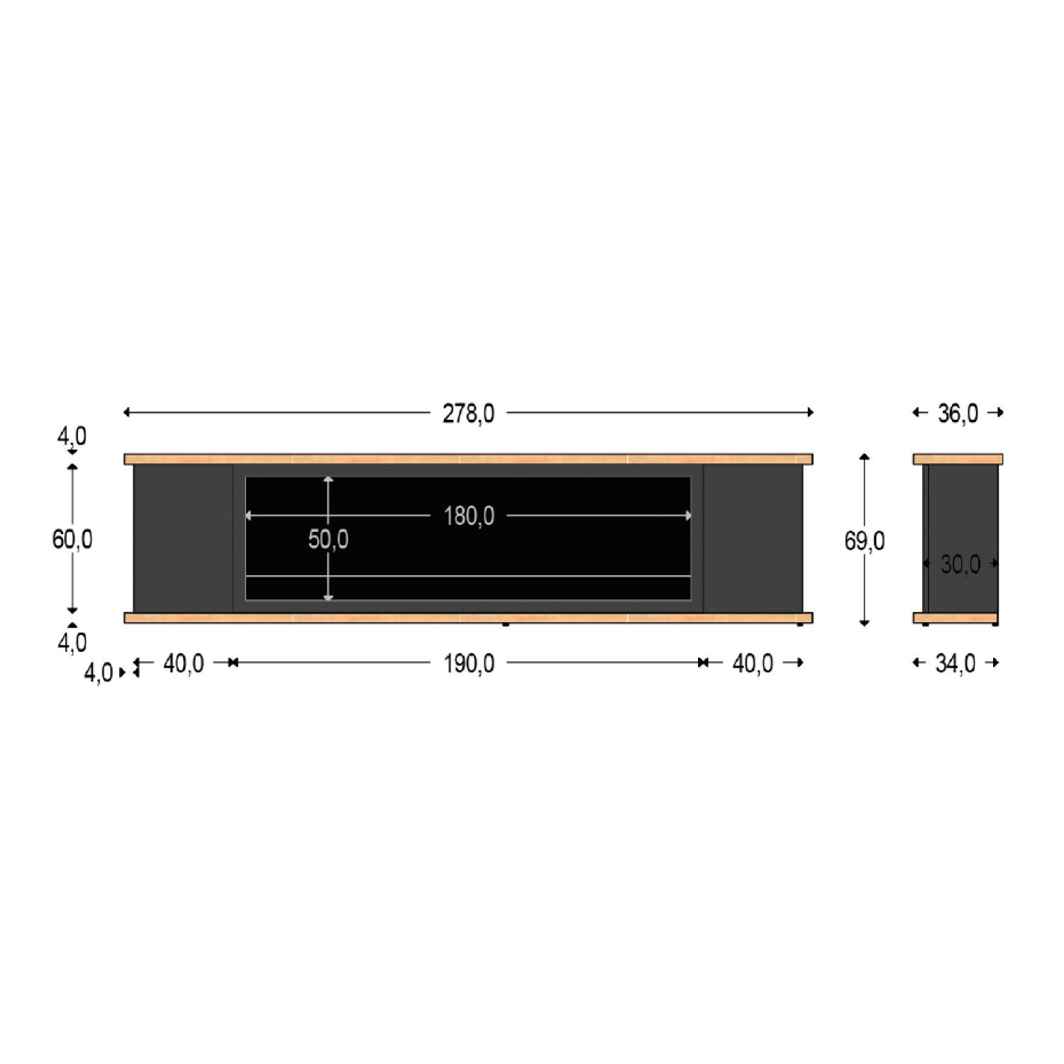 Credenza Nera Con Ante Per Camino