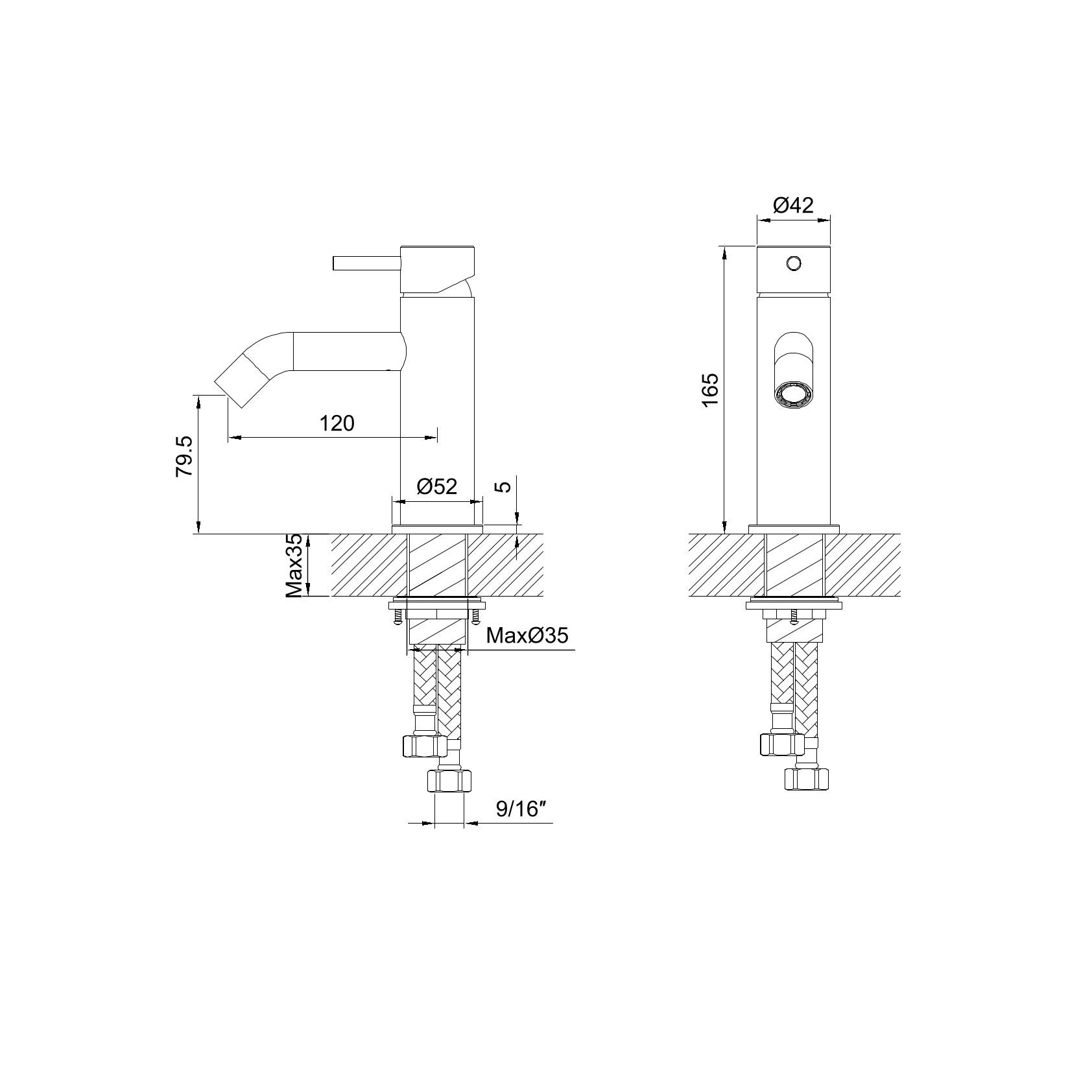 Rubinetto Lavabo Cucina Inox 316l Basso