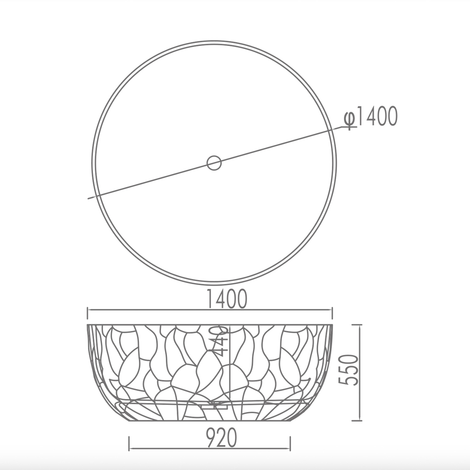 White Round Bathtub Sined Zefiro.
