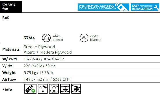 FARO  Ceiling Fan White Ibiza is a product on offer at the best price