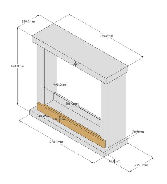 TAGU the missing piece  Graue Kamineinfassung Hagen ist ein Produkt im Angebot zum besten Preis