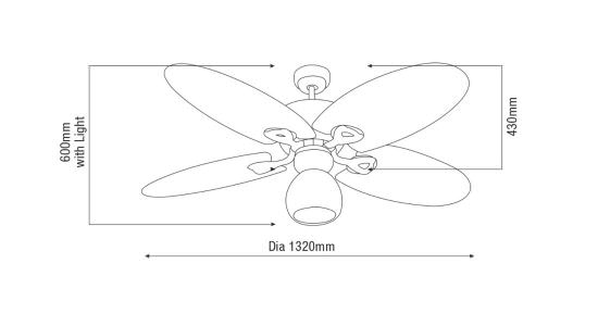 MARTEC  Ventilatore 5 Pale Senza Luce Hamilton  un prodotto in offerta al miglior prezzo online