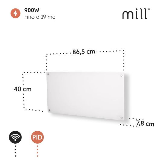 Mill  Wifi Wallmounted Glass Stove is a product on offer at the best price