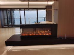 Double Flame Effect Fireplace 2 Sides